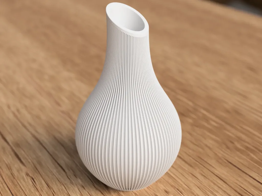 Modern Ribbed Shizu Japandi Vase (White)