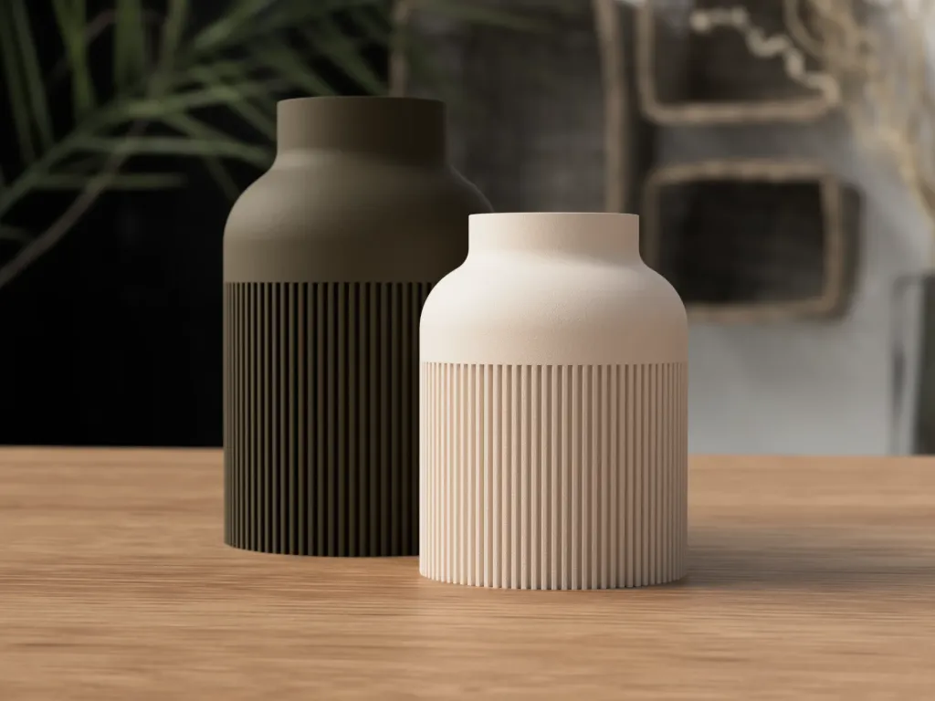 Hiku Japandi Vase (beige and brown)