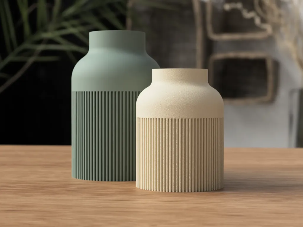 Hiku Vase (Beige  and Green (Combo))