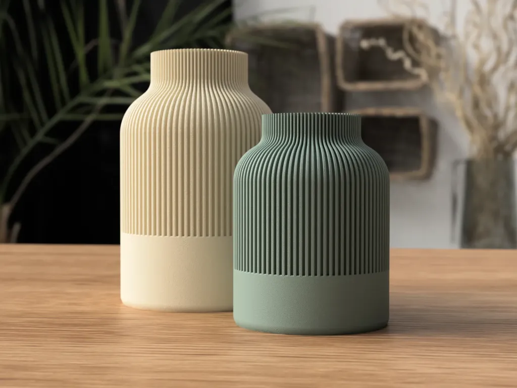 Haku Vase (Beige  and Green (Combo))